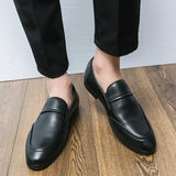 New Men Casual Slip-on Business Loafers Male Concise Fashion Leather Shoes Soft High Quality Driving Shoes Mule Dress Shoes