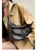 Vintage Coffee Shoulder Bag Women Retro New Autumn Pocket Chic Casual Underarm Bag Female Hot Girls Y2k Handbag Bolsa