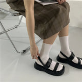 2023 New Gladiator Summer Sandals Fashion Platform Flats Elegant Open Toe Ankle Strap Dress Shoes