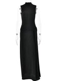 Sexy Shiny Women's Long Dress Slim Fit Party Evening Woman Dress Female Pleated Ribbon Sleeveless Vesidos Autumn