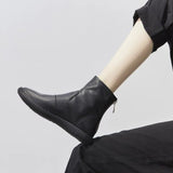 Booties Wedges Elegant with Low Heels Short Shoes for Women Black Female Ankle Boots Round Toe Footwear New in Winter