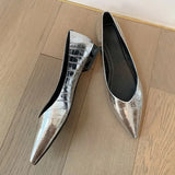 Ladies Footwear Silver Sexy Slip-on Elegant Party Women's Flat Shoes Sale A Young With Novelties Genuine Mark Discount Chic