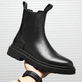 Autumn New Chelsea Boots for Men Black Boots Platform Shoes Fashion Ankle Boots Winter Slip on Men Shoes New Botines Mujer