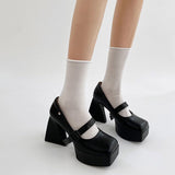 Campus Platform Mary Janes Heels