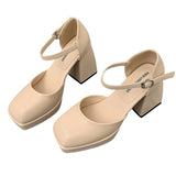 Coffee Cream Platform Heels