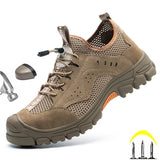 Summer Breathable Industrial Men Shoes Work Sneakers Steel Toe Safety Boots Men Non-slip Indestructible Shoe Puncture-Proof Boot
