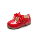 Spring Autumn Baby Girls Shoes Cute Bow Patent Leather Princess Shoes Solid Color Kids Gilrs Dancing Shoes First