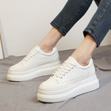 Inner Heightening Student White Shoes Women's New Fashion Thick Bottom Lolita Style Canvas Shoe Casual Sports Running Sneakers