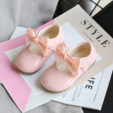 Spring Autumn Baby Girls Shoes Cute Bow Patent Leather Princess Shoes Solid Color Kids Gilrs Dancing Shoes First