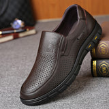 Men's Genuine Leather Shoes 38-46 Head Leather Soft Anti-slip Rubber Loafers Shoes Man Casual Real Leather Shoes