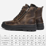 Natural Cow Leather Men Winter Boots Handmade Retro Men Boots Genuine Leather Men Winter Shoes