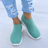 Women Shoes Plus Size 43 Women Vulcanize Shoes Slip On Sock Shoes Female Mesh White Sneakers Women Flat Casual Tenis Feminino