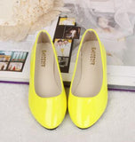 Leather Flat Shoes Pointed Toe Woman Loafers Spring Autumn Casual Shoes Women Flats Candy Color Sweet Flats Plus Size 35-42