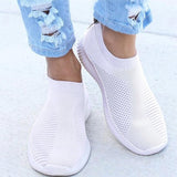 Women Shoes Plus Size 43 Women Vulcanize Shoes Slip On Sock Shoes Female Mesh White Sneakers Women Flat Casual Tenis Feminino