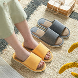 Winter Warm Home Women Cotton Linen Slippers Cute Non-slip Shoes Thick Soft Sole Indoor Bedroom Female Men Couples Floor Slides