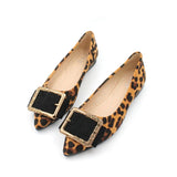 Lady Shoes Flat Heel Leopard Fashion Classic All Match Extra Big Size 44 45 46 Small Size 31 32 33 34 Pointed Toe Women Flats