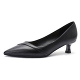 Spring Female Women's Loafers Pointed Toe Fashion Casual Ladies Thin Mid Heels Party Sweet Formal Elegant Slip-ons