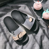 Summer Women Slippers Cute Lovely Animal Floor Flat Shoes Colorful Indoor Flip Flops Non-Slip Bathroom Home Female Beach Slides