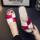 Light Luxury Genuine Leather Sheepskin Women's Slippers PVC Rubber Sole Non-Slip Summer Shoes Comfortable Soft Couple Sandals