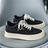 Hot Black Classic Casual Men Canvas Shoes Streetwear Platform Harajuku Shoes Men Fashion Breathable Low Sneakers