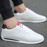 White Leather Sneakers Boys Sport Vulcanized Shoes Men Comforthable Spring Sneakers Mens Casual Shoes  Fashion School Tennis