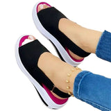 Fashion Shoes Women Platform Sandals Stretch Fabric Summer Women's Shoes Comfort Walking Ladies Sandalias Female Casual Footwear