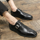 Italian Wedding Men Shoes Casual Man Pointed Dress Mens brown Fashion Moccasins Business Pointed Luxury Buckle Leather Shoes