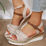 Wedge Sandals for Women Summer Peep Toe Non Slip Gladiator Shoes Woman Fashion Bowtie Platform