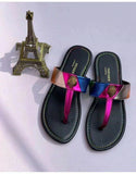 Hardware diamond buckle flip-flops women slides outdoor beach slipper females woman Large size ladies sandals women's shoes