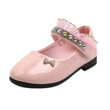 Spring New Girls Leather Shoes Princess Cute Bow Pearl Baby Girl Shoes Soft Bottom Kids Sneakers Toddler Shoes