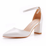 Crystal Queen Sandals Summer Square High Heels Platform Shoes Sexy Ladies White Party Wedding Woman Pumps