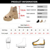 Gothic Chunky Platform Sandals Women Summer Wedges Peep Toe Gladiator Shoes Woman Thick Bottom High Heels