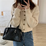 Fashion Women Green Big Shoulder Bags PU Leather Female Purse Handbags Large Capacity Ladies Daily Small Casual Tote