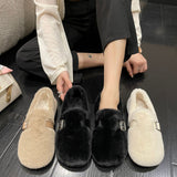 Shoes Woman Flats Mixed Colors Shallow Mouth Round Toe Casual Female Sneakers Autumn Slip-on Loafers Fur Modis Dress Winter Boat