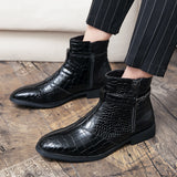 Men Chelsea Boots Grace Ankle Boots Pointed Fashion Leather Boots Side Zipper Classic Retro British Style Luxury Designer Shoes