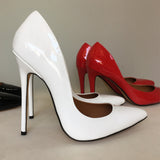 Office High Heels Big Size 48 Women Pumps Stilleto 10/13/15cm Fetish Heeled Shoes Classic Business Shoes Black Red Pink White