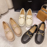 Women Loafers Platform Thick Sole British Style Lolita Low Heels Mary Jane Shoes White Jk Uniform Shoes Woman Casual Single Shoe