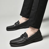 Genuine Leather Men Loafers Luxury Brand Italian Casual shoes High-end bespoke leather business shoes Slip On Driving Mocassins