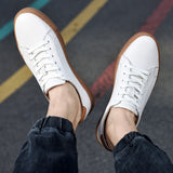 Genuine Leather Mens Casual shoes New Light Breathable Sneaker Shoes Fashion Male Footwear Classic Lace-up Walking Shoes for Men