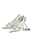 European and American Pointed Thin High-heeled Women's Single Shoes Fashion Rivets New Spring and Summer Sexy Women's Shoes