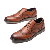 Genuine Leather Dress Shoes Comfy Men Casual Shoes Smart Business Work Office Lace-up Men Shoes