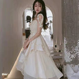Summer Luxurious Fairy Dress Chain Pearl Bling Bling Jacquard Dress For Girls Sleeveless Sling Slim A-LINE Temperament