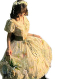 Sweet Retro Temperament Lolita Dress Mori Girl Kawaii Female Noble Elegant Op Lolita Fairy Princess Floral Dresses