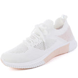 Women Shoes  Spring White New Breathable Sports Mesh Versatile Summer  Hollow Walking Flying Woven No-slip Ladies Sneakers