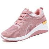 Autumn Thick Sole Sneakers Fashion Flat Sneakers Women Heightening Breathable Vulcanized Shoes Running Shoes