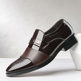 Luxury Black Leather Men Shoes for Wedding Formal Oxfords Plus Size 38-48 Business Casual Office Work Shoes Slip On Dress Shoes