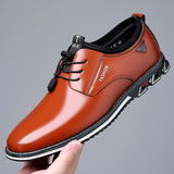 Men Dress Shoes for Men Lace Up Oxfords Black Leather Business Shoes Comfortable Luxury Men Shoes Plus Size Footwear