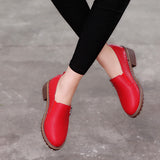 Women Flat Lace-Up Oxford Shoes Soft Leather Sneakers Low Medium  Pumps Slip on Loafers Summer Footwear for Woman