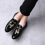 Men's Casual Leather Shoes Classic Slip-on Loafers Mens Driving Moccasins Men Embroidery Party Wedding Flats  Sizes 38-48