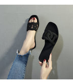 Women's Fashion Slippers  Summer New Fashion Hollow Breathable PVC Non slip Rubber Sole Casual Walking One Word Home Outwear